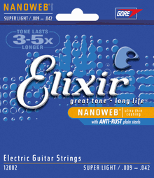 סט מיתרים לחשמלית ELIXIR NANOWEB 0.09